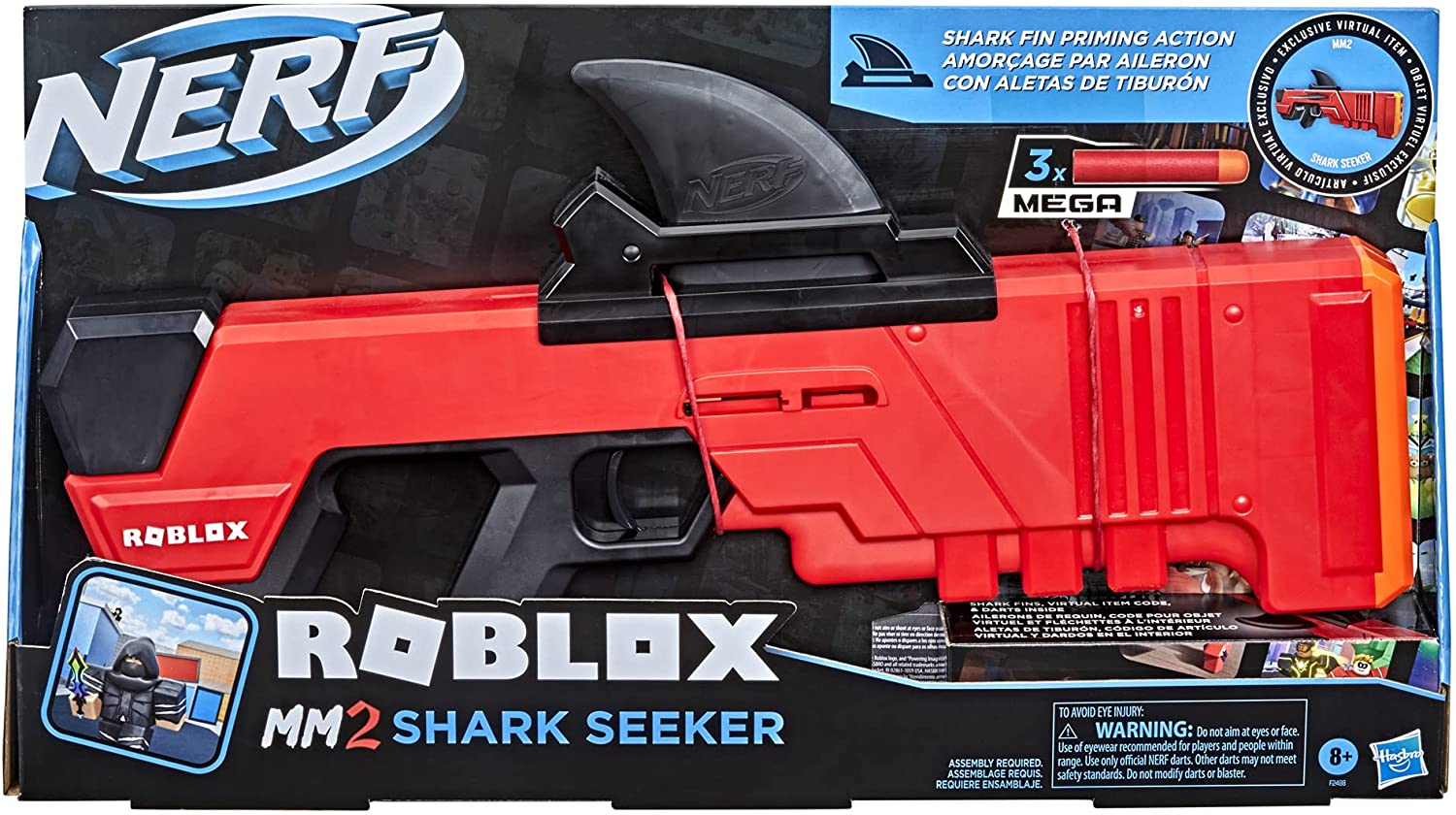 Nerf Roblox MM2 Shark Seeker Dart Blaster Virtual Code Not Included