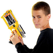 A model holding the Maverick REV-6.