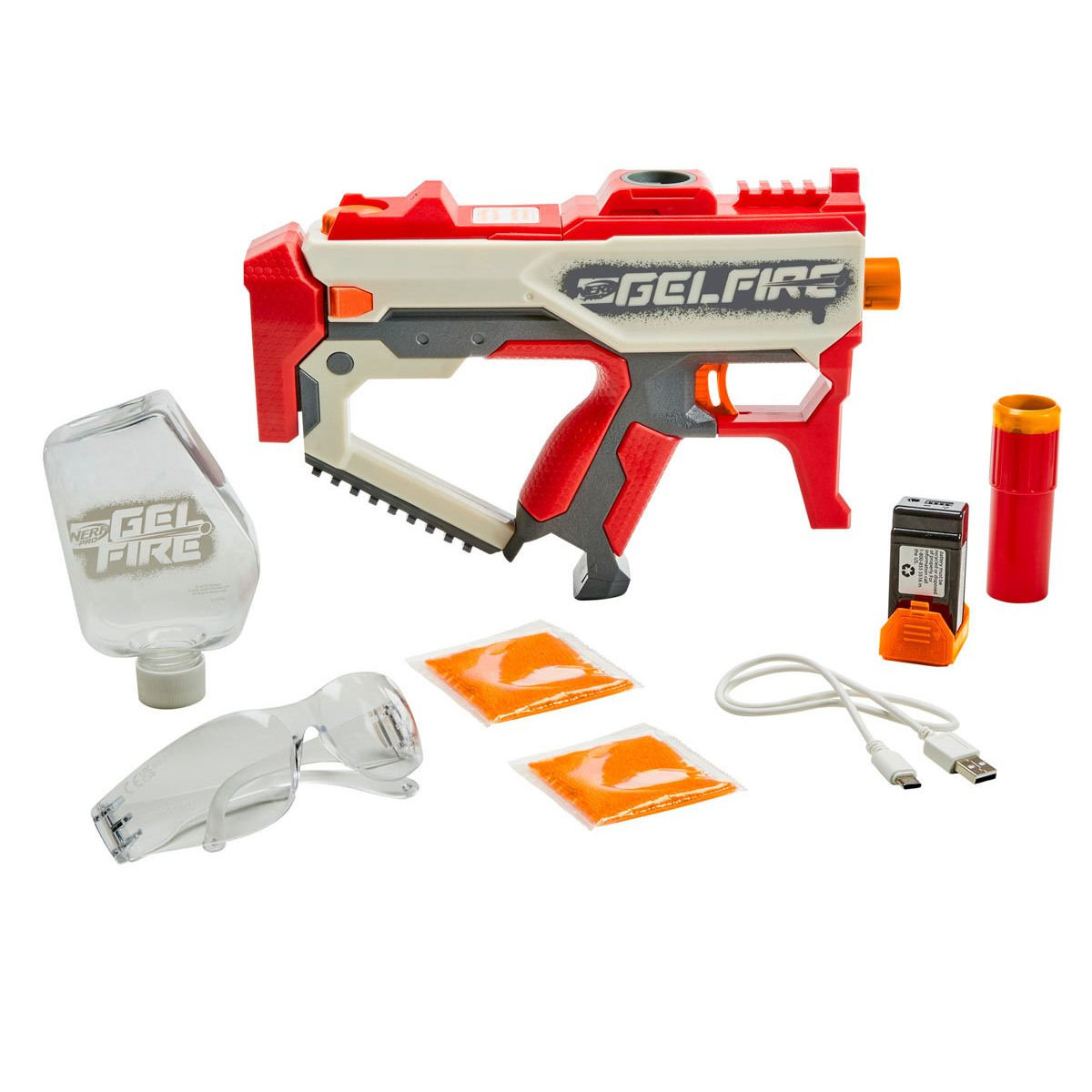 Nerf Pro Gelfire Raid Blaster, Fire 5 Rounds At Once, 10,000