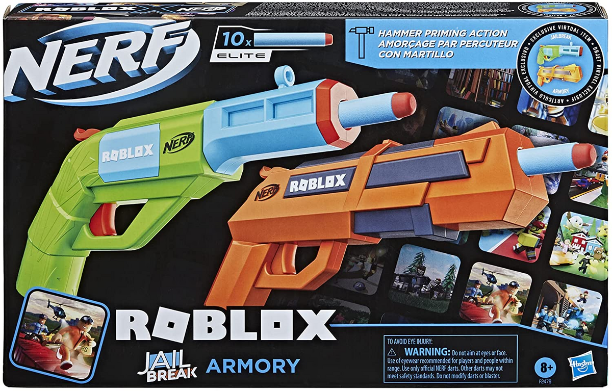  NERF Roblox Phantom Forces: Boxy Buster Dart Blaster, Pull-Down  Priming Handle, 2 Elite Darts, Code to Unlock in-Game Virtual Item : Toys &  Games