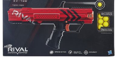  NERF Rival Roundhouse XX-1500 Red Blaster - Clear Rotating  Chamber Loads Rounds into Barrel - 5 Integrated Magazines, 15 Rival Rounds  : Everything Else