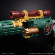 A closeup on Boba Fett's EE-3 Blaster's breech.