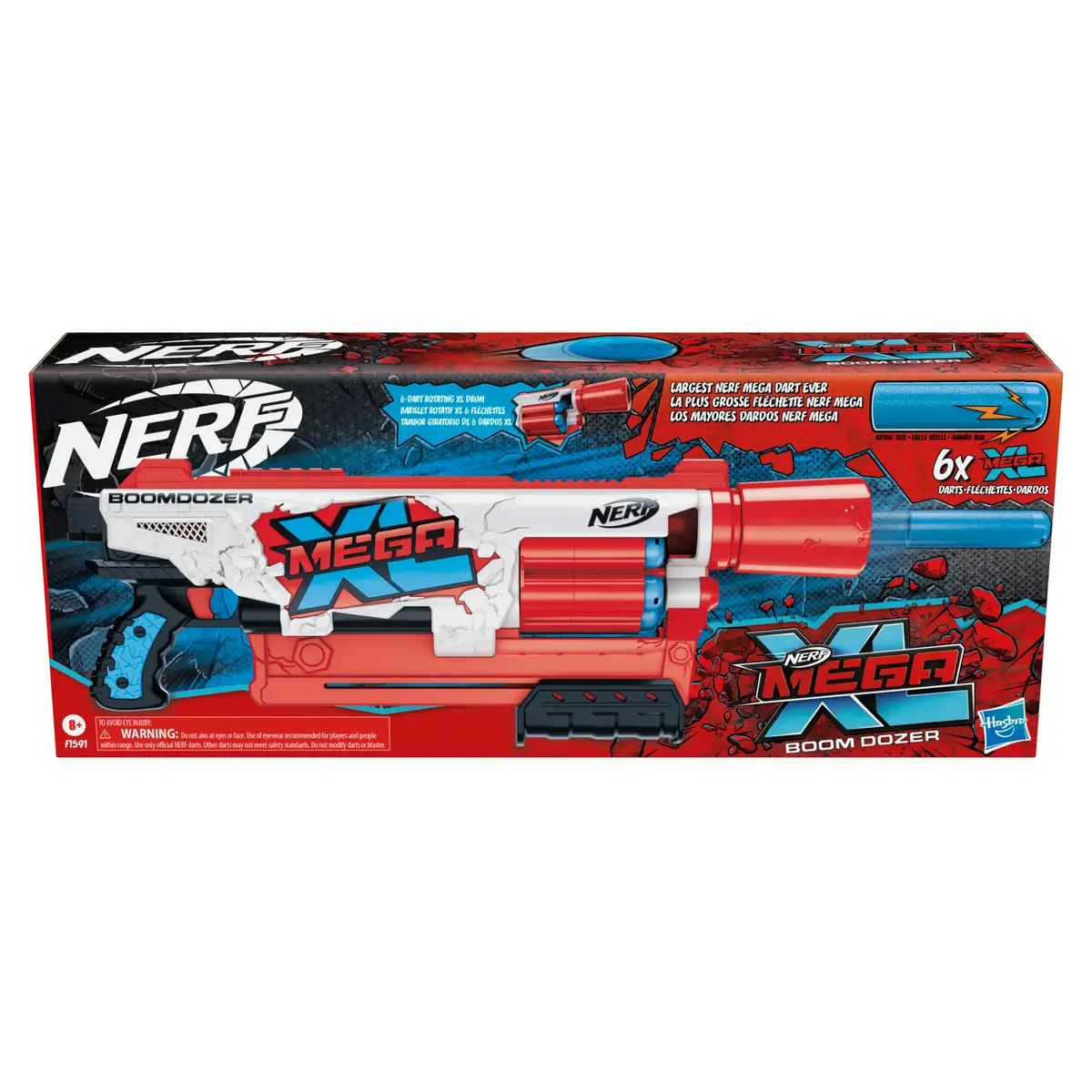 Nerf Mega XL Boom Dozer Blaster, Largest Nerf Mega Darts Ever, XL