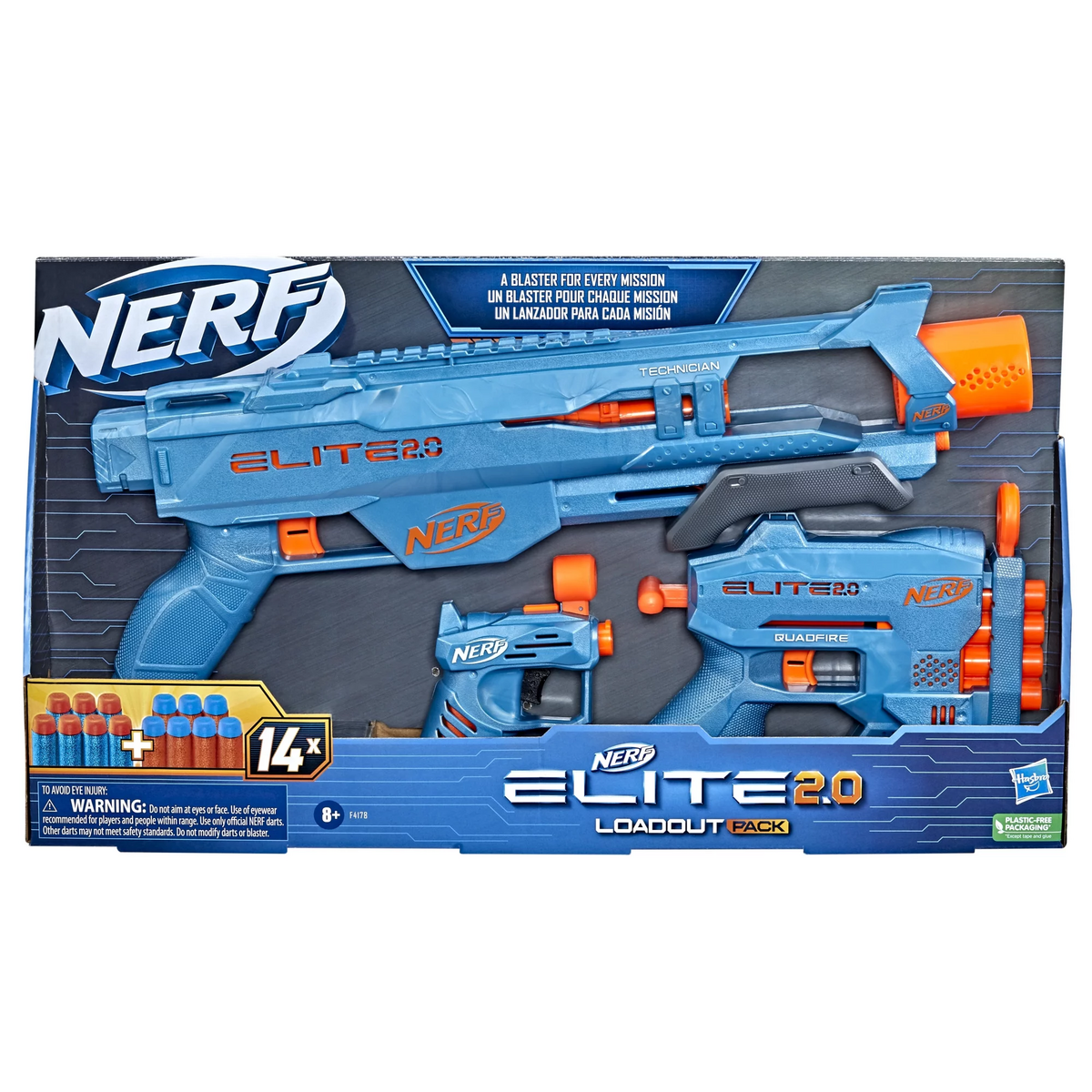 Nerf ELITE 2.0 Loadout Pack Triple Pack Shotgun 2 Pistol 14 Darts New