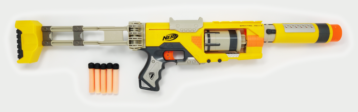 Troc Lot 2 pistolets Nerf - N-Strike Spectre REV-5 et un avec