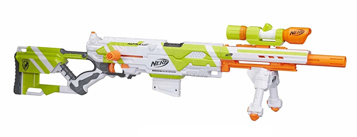 NERF gun toy blaster N-strike Longshot CS-6 blue clip sniper Bi Pod