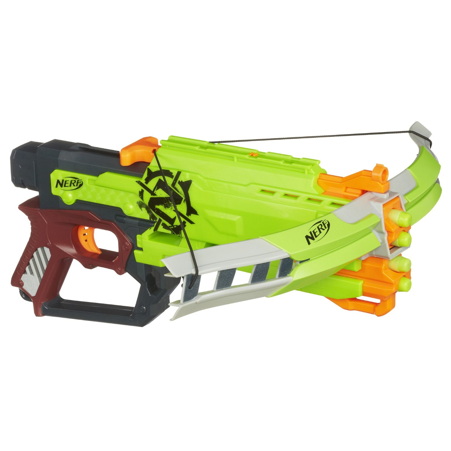 Nerf Zombie Crossfire Bow Balestra Include 4 freccette 