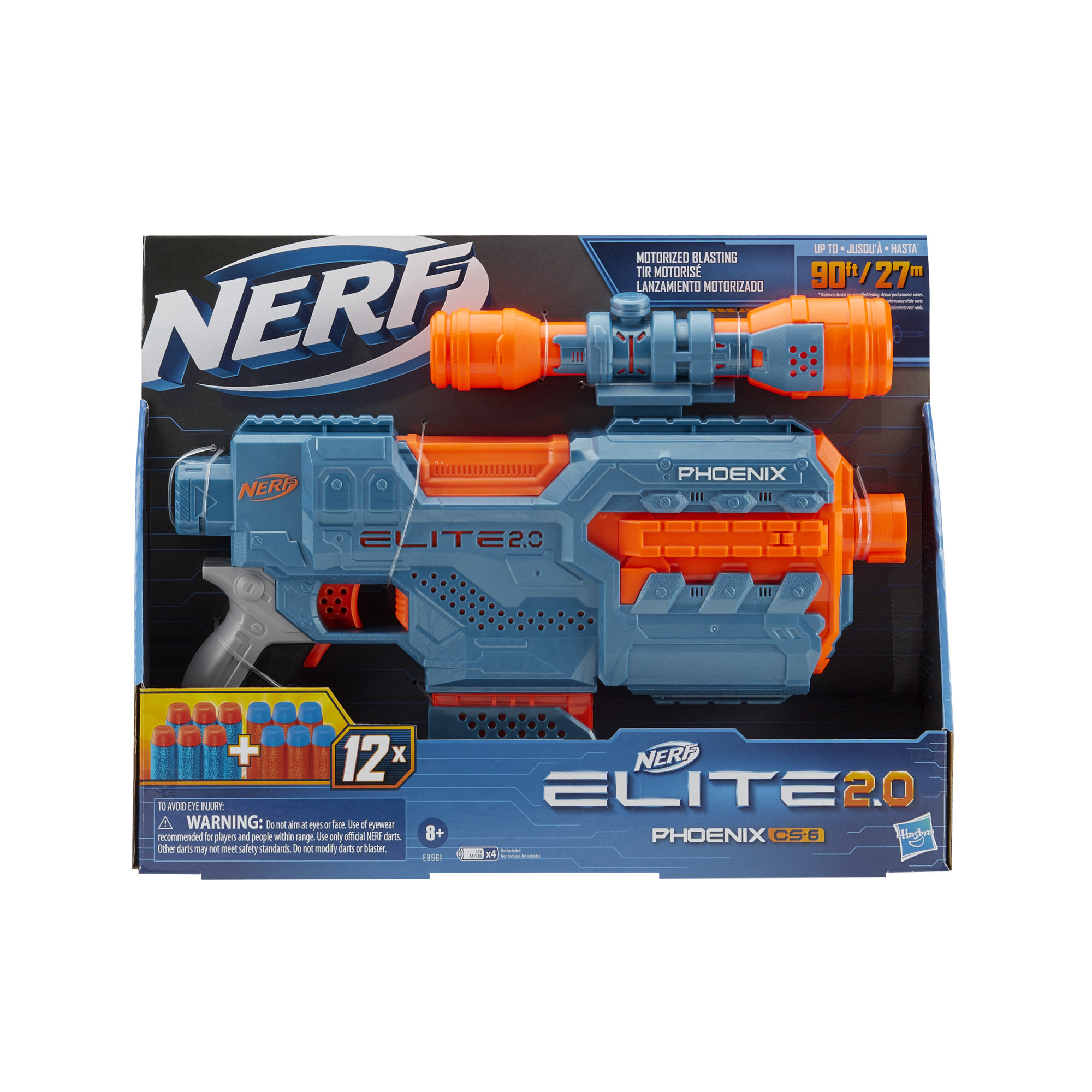 Nerf Elite 2.0, blaster motorisé Phoenix CS-6, 12 fléchettes Nerf