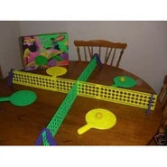The 4-Square Ping Pong set assembled and ready for use.