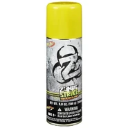 A yellow can of Zombie Repellent.