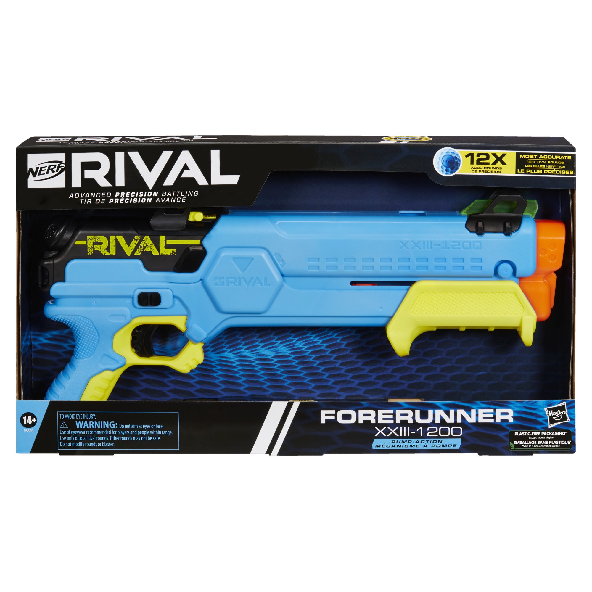  NERF Rival Fate XXII-100 Blaster, Most Accurate Rival System,  Adjustable Rear Sight, Breech Load, Includes 3 Rival Accu-Rounds : Toys &  Games