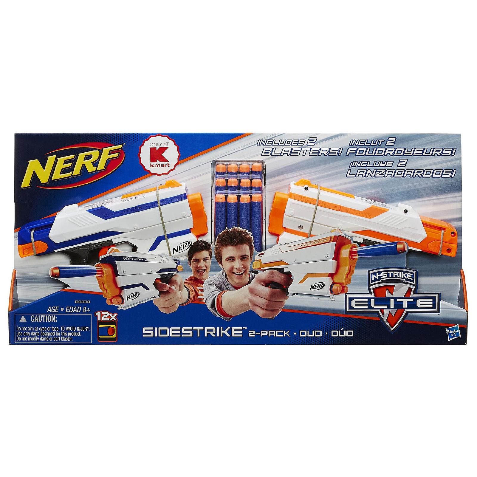 Nerf N Strike Elite Sidestrike Blaster 2 Pack Duo Guns 12 Darts Side Strike 