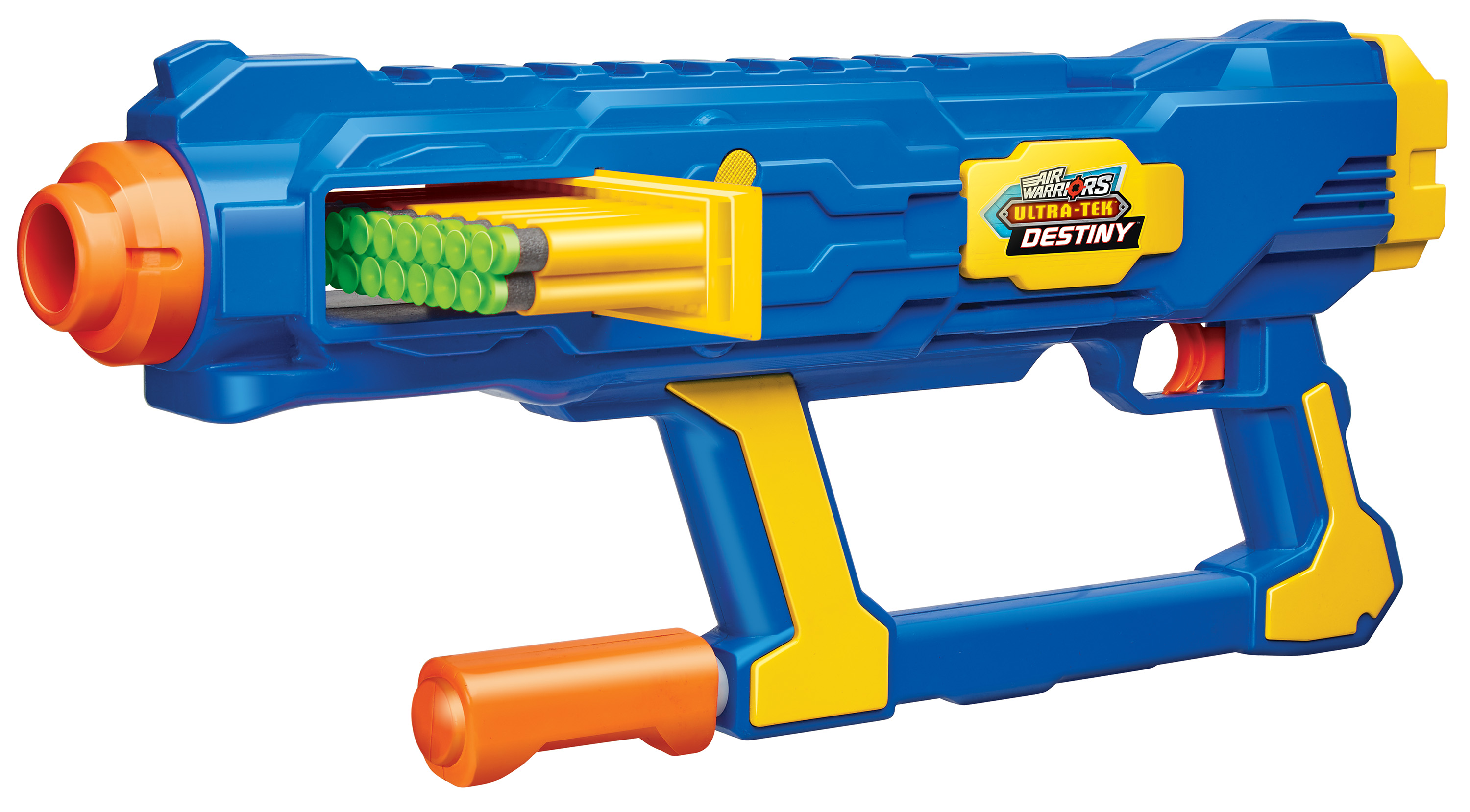 Air Warriors Ultra-Tek Wizard Dart Blaster Blue/Yellow Gun W 4 Suction  Darts