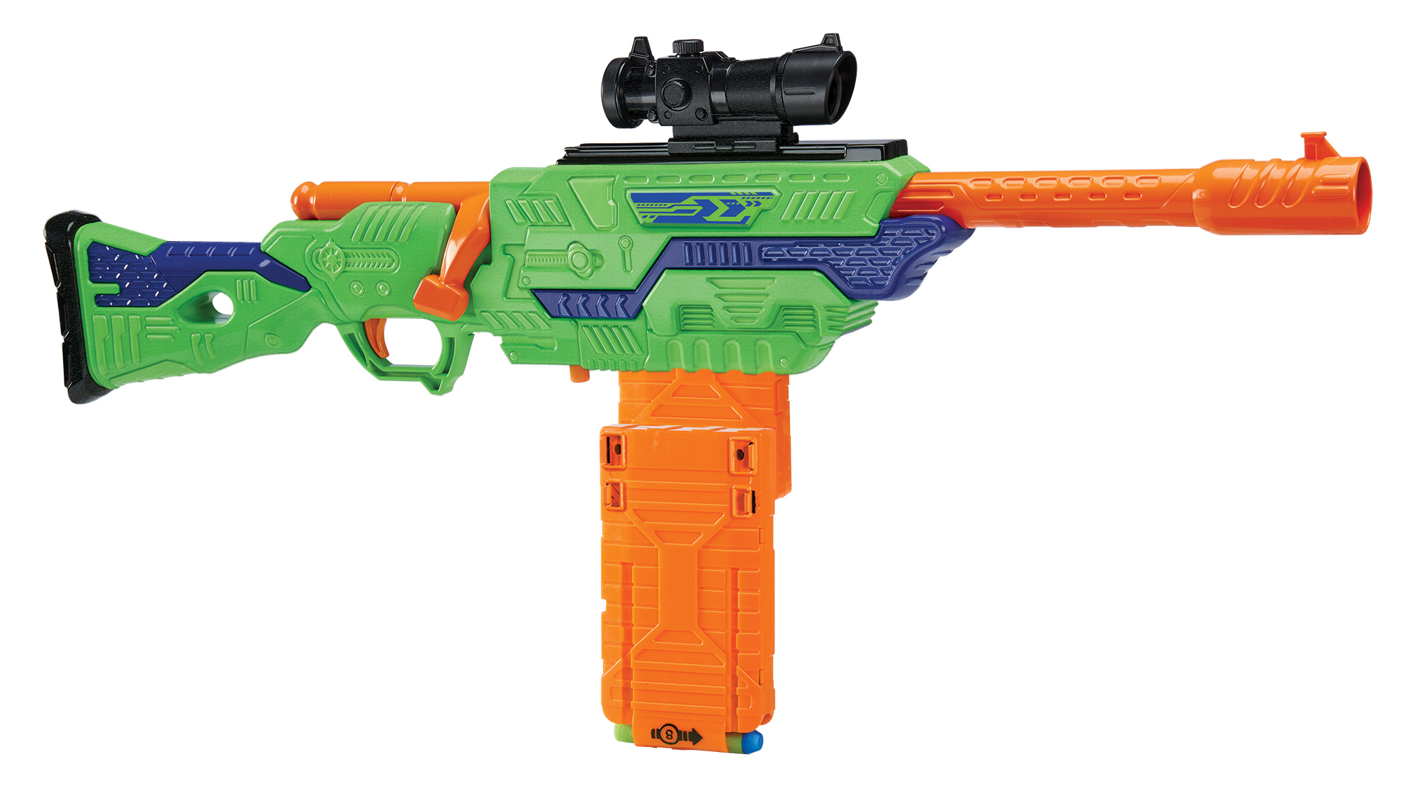 eBlueJay: Nerf Longshot foam dart rifle with 18max clips & scope N