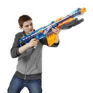 A model aiming the Sonic ICE Centurion.