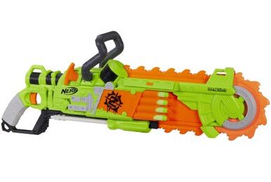 NERF Zombie Strike Ghoulgrinder Blaster -- Rotating 10-Dart Wheel, 10  Official Zombie Strike Elite Darts -- for Kids, Teens, Adults 