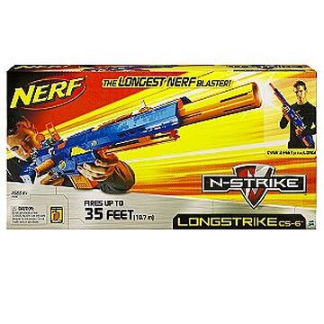 2006 Blue Nerf Gun Longshot CS6 NStrike Sniper Rifle Gun With