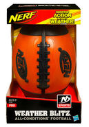 The packaging for the original orange and black Weather Blitz Football.