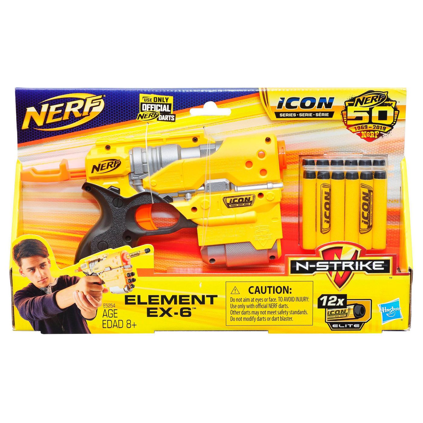 FREE SHIPPING Nerf N-Strike Element EX-6 Blaster Dart Gun Icon with 6 Darts 