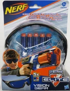 The packaging for the blue tinted glasses version of the Vision Gear.