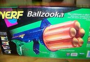 The back of the packaging for the Ballzooka.