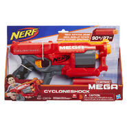 The updated packaging for the CycloneShock, no longer claiming it as Mega XD. However, it retains the same range claims.