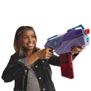 A Nerf model aiming the Rapid Red.