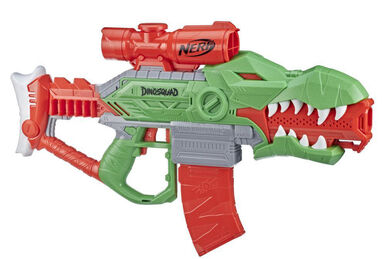 Nerf DinoSquad Raptor-Slash Dart Blaster, 6-Dart Rotating Drum, Slam Fire,  6 Nerf Darts, Velociraptor Dinosaur Design - Nerf