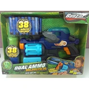 The packaging for the blue and light blue Dual Ammo Blaster.