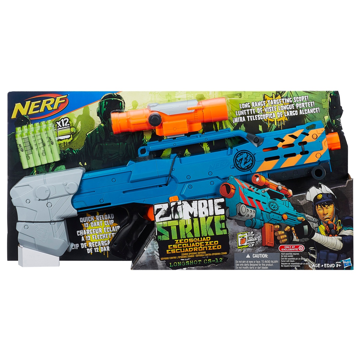 NERF LONGSTRIKE Lot of 3 with Orange Works Upgrade Barrel, Bi-pod and more  CS-6