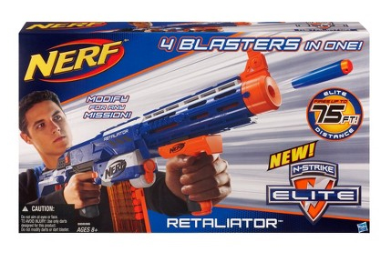 Nerf Retaliator Elite White Dart Gun with 12 Round Extended Clip