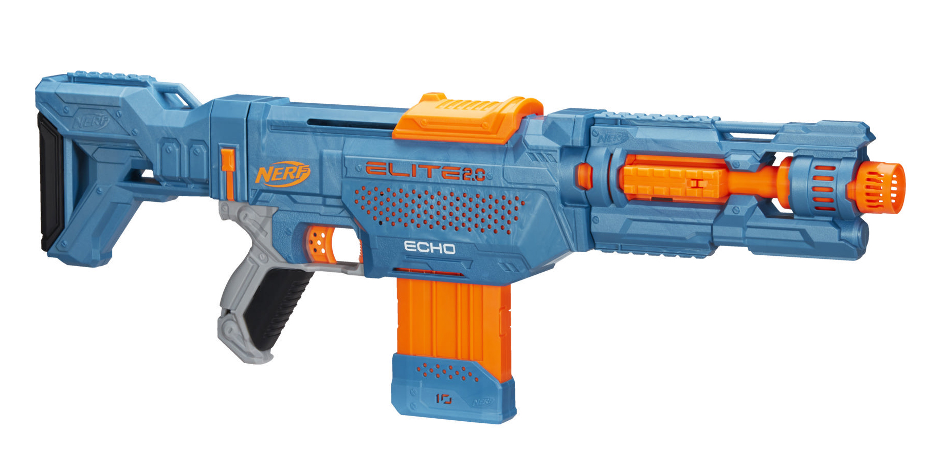 Nerf Elite 2.0 Echo CS-10 Blaster, 24 Nerf Darts, 10-Dart Clip, Removable  Stock and Barrel Extension, 4 Tactical Rails - Nerf