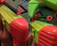 Glider Launcher Barrel Tips.jpg (2.09 MB) The different barrels for the plain variant and the paint splatter variant, respectively.