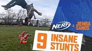 9 UNBELIEVABLE Stunts w NERF x Jiemba Sands Don’t Try This at Home!