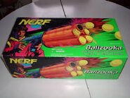 The packaging for the Ballzooka.
