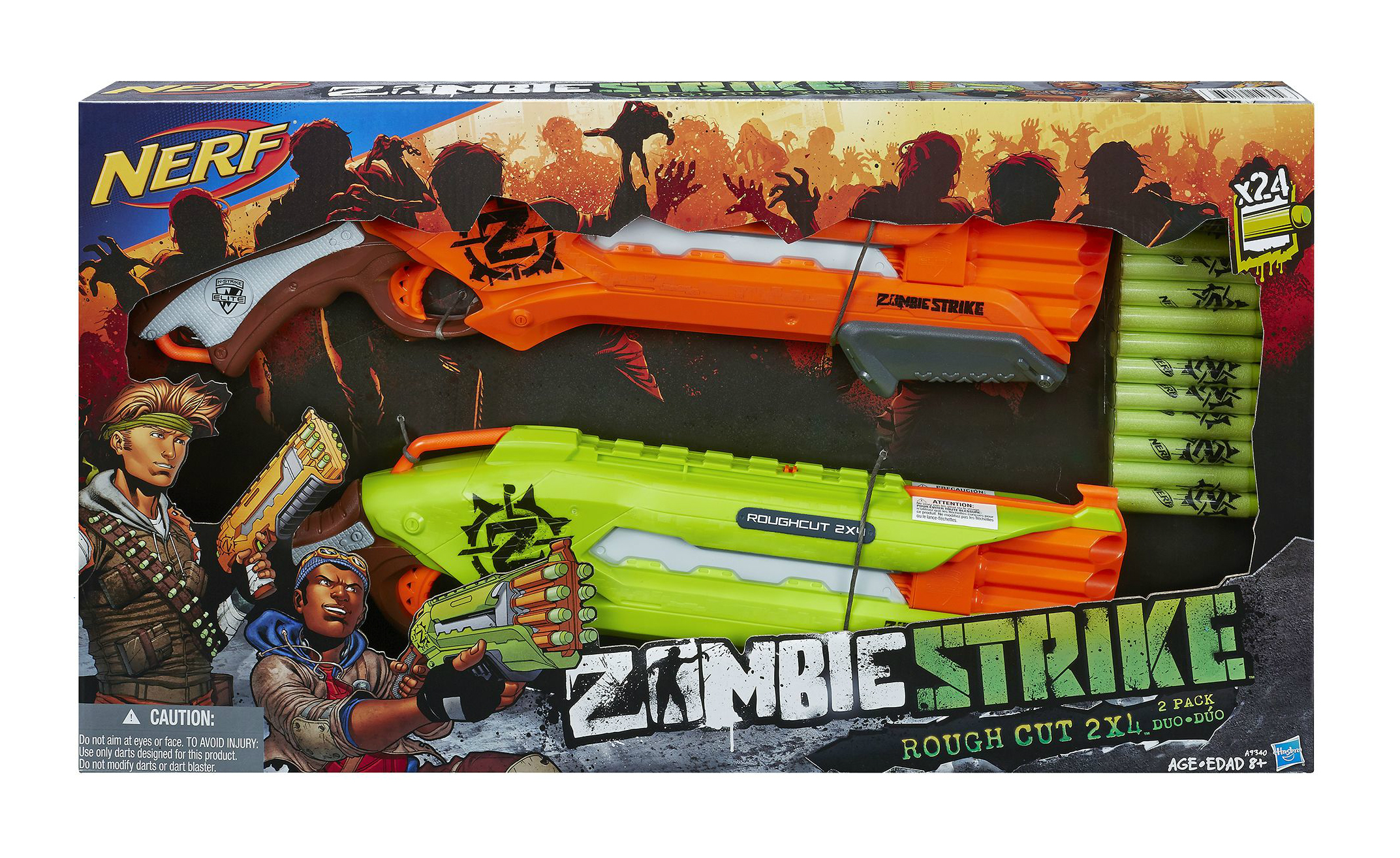 Nerf Zombie Strike Clampdown Blasters, 2-Pack