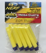 The packaging for an AirJet Power Mega Dart Refill Pack