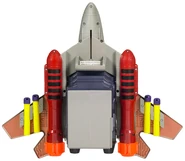 An underside view of the Starscream Barrel Roll Blaster.