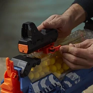 The Red Dot Sight being equipped to a Nemesis MXVII-10K.