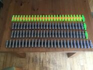 Bottom views for the four variations of the twenty-five dart belt