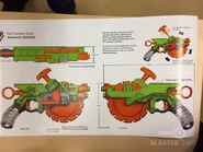 A previous/prototype design of the Crosscut, with a handcrank instead of a trigger.