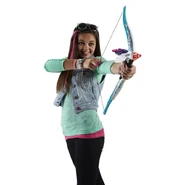 A model ready to fire the Heartbreaker Bow.