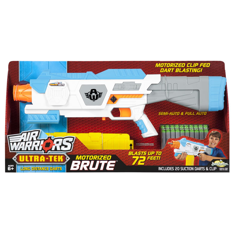Air Warriors Ultra-Tek Wizard Dart Blaster Blue/Yellow Gun W 4 Suction  Darts