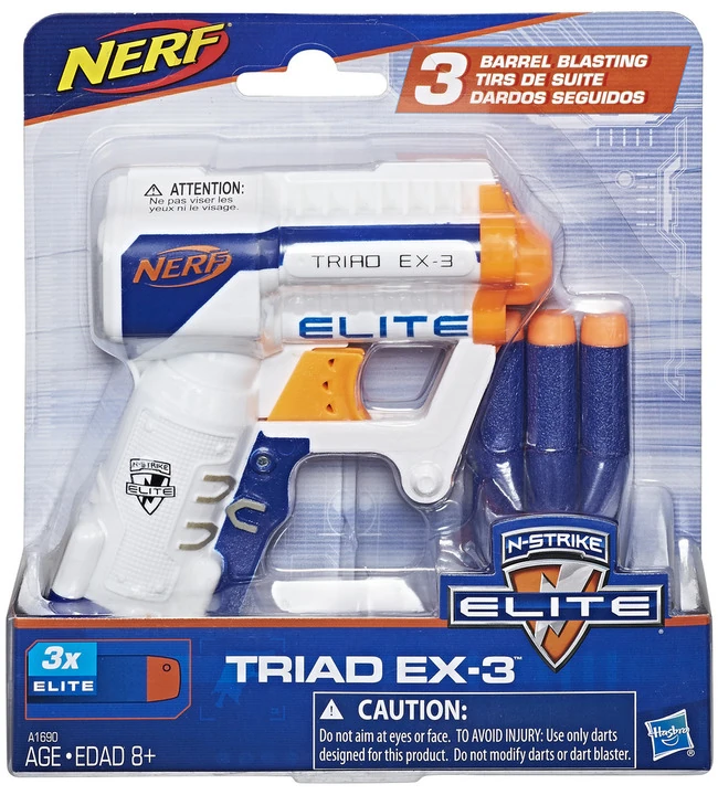 NERF トイガンセット Triad EX-3 Nerf N-Strike Elite Triad EX-3 Blaster, Motorized Dart