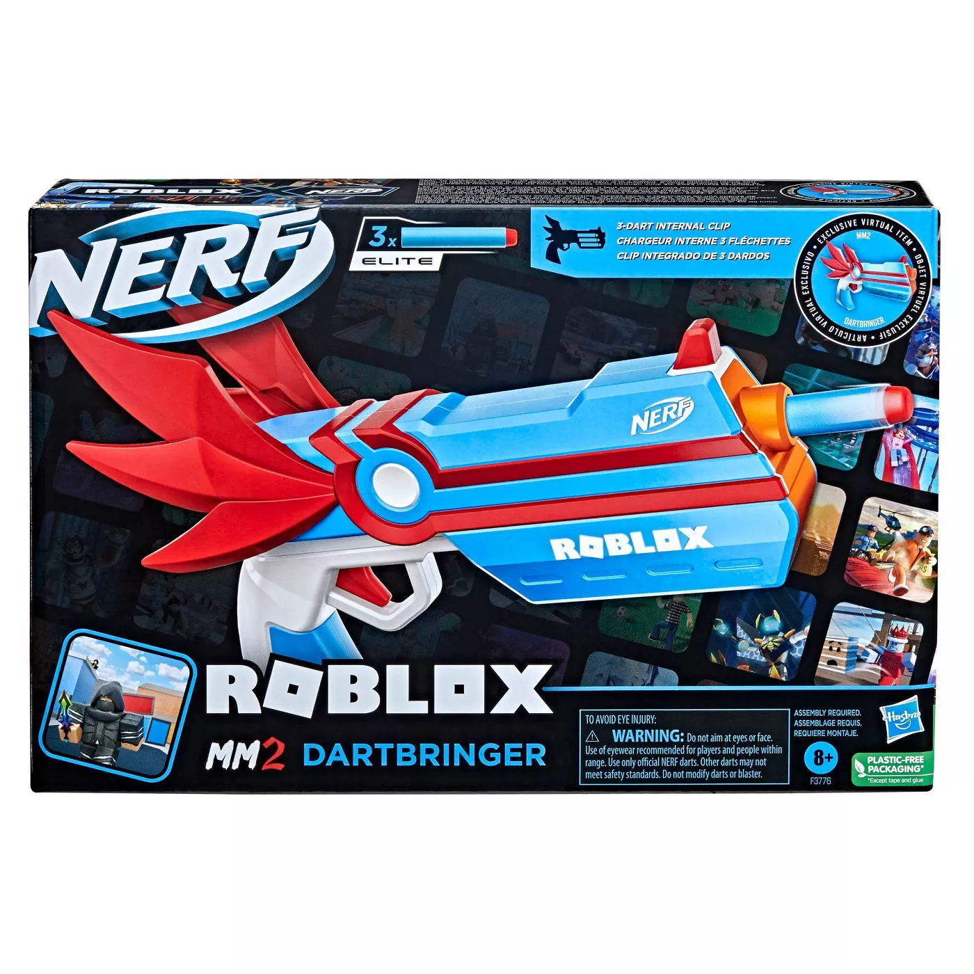 Nerf Roblox MM2 Shark Seeker Dart Blaster (Virtual CODE AND AMMO NOT  INCLUDED)