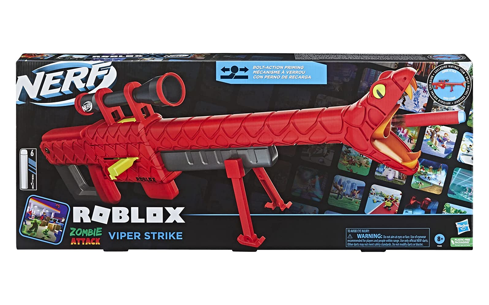 Nerf - Roblox Zombie Attack: Viper Strike Dart Blaster Nerf gun. New In  Box.