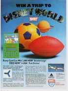 An ad from 1983 featuring the Football, Soccer Ball, Nerfoop and Boomerang.