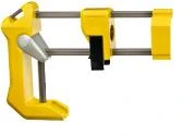 The pre-recall Recon shoulder stock with a hole in one of its yellow brackets.