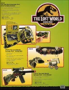 A 1997 catalog featuring the T-Rex Tranq Gun. Note the description advertising three suction cup darts.