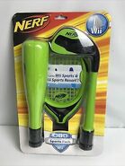 The packaging for the green and black Nerf Sports Pack.